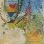 WEISSE TAUBE (Tempera / Kreide auf Papier, 87 x 60)