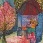 TEEHAUS 1 (Tempera / Kreide auf Papier, 81 x 56)