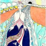 SONNENWEG (Tusche / Filzstift auf Papier, 40 x 31)