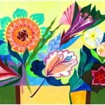 NORDISCHE BLUME 1 (Tempera auf Papier, 30 x 40)