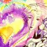 HERZDAME (Aquarell auf Papier, 24 x 18)